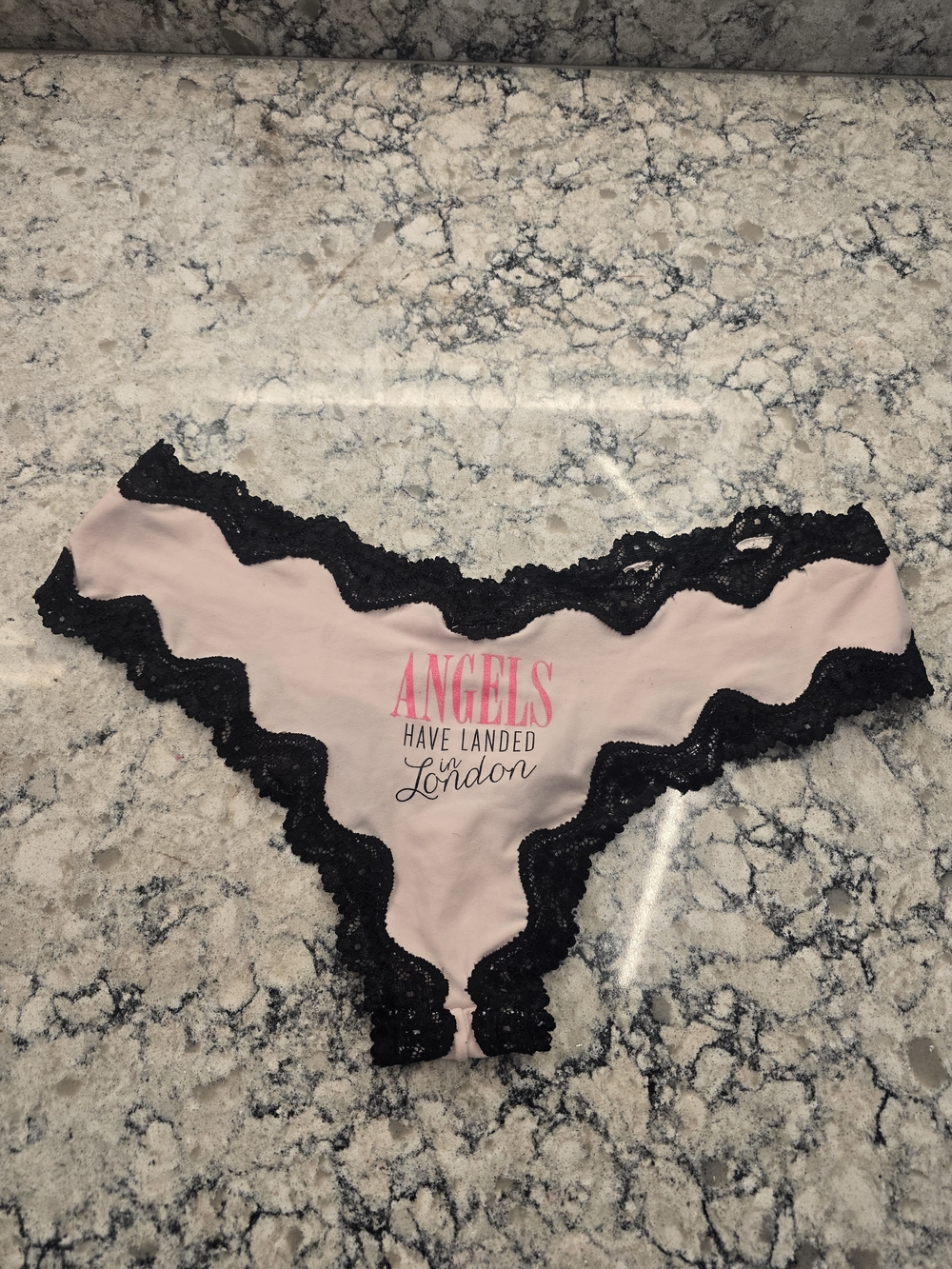 Victoria's Secret Pink Bikini Panty with Black Lace